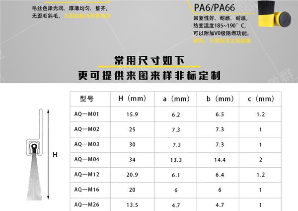 光伏毛刷条